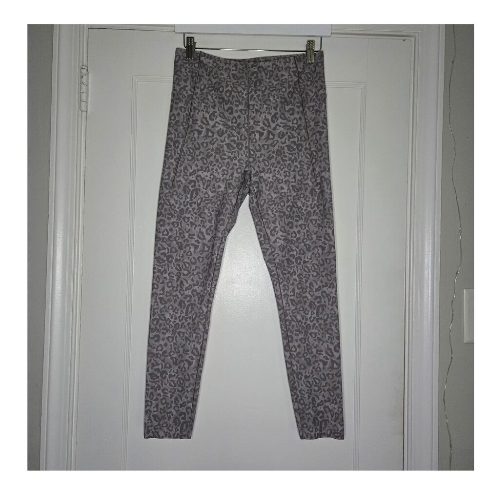 Harmony Balance Gray Leopard Print Leggings Womens M High Rise Athletic